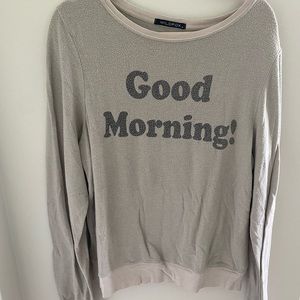 WILDFOX GRAY GOOD MORNING SWEATSHIRT/SWEATER